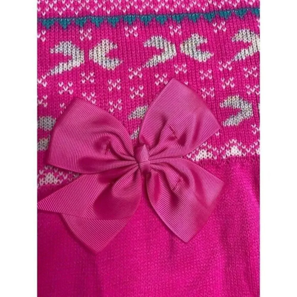 Girls JoJo Siwa Pink Short Sleeve Bow Sweater Dress Sz XL‎ 14/16 NEW